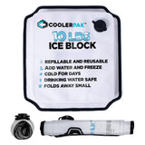 CoolerPak 10lb Refillable Reusable Ice Pack – Hook & Loop Fastener - Cold for Days – Non-Toxic, Leakproof, Suitable for Potable Drinking Water & Cold Plunge – Built Tough, Roll Up for Easy Storage