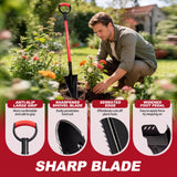 ZIKUPOL Root Shovel Garden Spade Shovel with Double Serrated Blades for Trenching, Digging,Planting,Metal Detecting,46 Inches