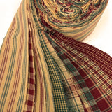 Vintage Christmas Homespun Cotton Red Green Fabric 22 pc 2.5" X 44" Precut Roll (Jelly Roll) by JCS