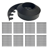 EasyFlex 4 Inch No Dig Landscape Edging Kit, 75 Foot Black Plastic Edging Coil with 64 Spiral Anchoring Spikes for Gardening Edging, Separating Yard Areas, and Flower Bed Borders