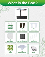 Hydroponics Growing System Kits,Smart Indoor Herb Garden with 24W LED Grow Light Planting Height Adjustablewith,12 Pods Plant Germination Kit,with Quiet Pump, Ideal Gift for All Ages