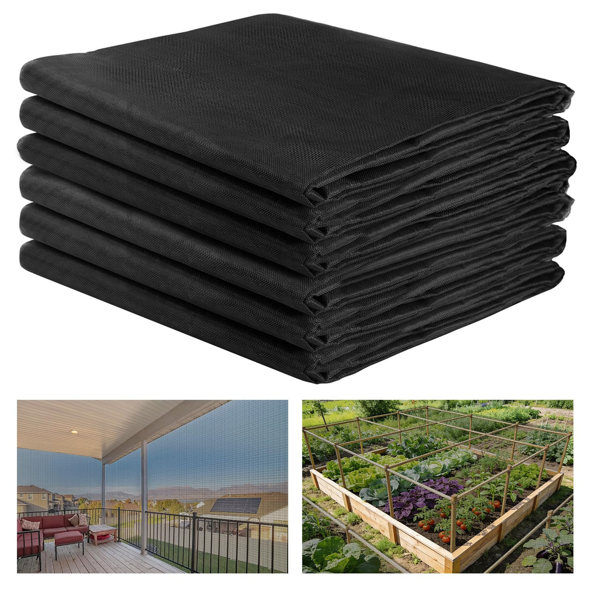 10x50ft Strong PP Nanocomposite Mosquito Net Garden Netting, Black