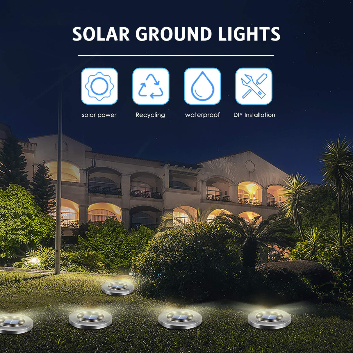OULONGER Solar Lights Outdoor 16 Pack, Solar Garden Outdoor Waterproof Pathway Lights Bright In-Ground Light Outdoor Lighting Decor for Lawn, Patio, Yard, Driveway, Step and Walkway White Light