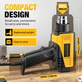 SEEKONE 1800W Heat Gun Compact Design Heavy Duty Hot Air Gun 122℉-1202℉（50℃- 650℃）Variable Temperature Control for 2 Speed Settings with 4 Nozzels for Crafts, Vinyl Wrap, Shrink Tubing