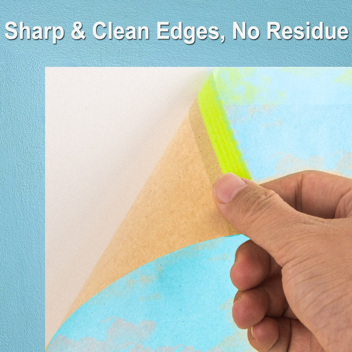 Tangibay Pre-Taped Masking Paper for Painting - 12 inch x 50 feet Tape and Drape Painters Paper, Paint Adhesive Protective Paper Roll for Covering Skirting, Frames, Cars and Auto Body (2 Rolls)