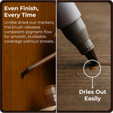 Dark Brown Wood Stain Repair Kit, Brush-On Touch-Up Stain Bottles, Provincial, Dark Walnut, Ebony, Red Mahogany, Interior and Exterior Wood, 4 fl oz Total by spot.