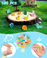 Piemow 180 Pcs Mini Resin Animals Kit, Luminous Landscape Figurines Decor