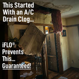 iFLO® Smart A/C Drain Line and Drain Pan Cleaner for HVAC System, Clog-Free, Easy Installation & App-Controlled Air Conditioner Maintenance, Includes 36oz Cleaner Cartridge Concentrate, 6 Month Supply