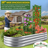 6 Pack Large Tomato Cage for Garden Up to 49" H X 16" W Metal Plant Support Stakes with Clips Triangle Pea Cages Cucumber Trellis for Vegetables Pots Vines Flowers Climbing Plants