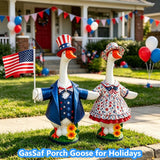 GasSaf 23 Inch Porch Goose Outdoor Garden Statue, Large Porch Goose for Garden Yard Patio Balcony Decor, Heavy-Duty & Independent Standing, Big Resin White Cygnus Sculpture, Father Gift