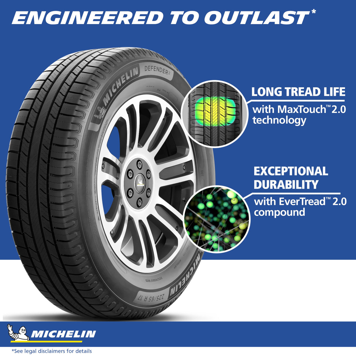 MICHELIN Defender2 All-Season Tire, CUV, SUV, Cars and Minivans - 215/55R18 95H