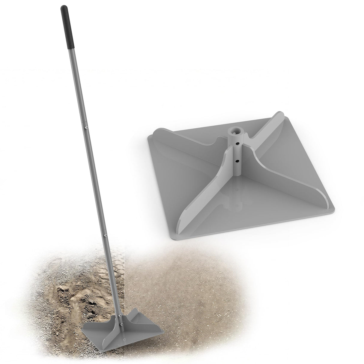 ARPEAK 10"×10" Steel Hand Tamper, 48" Adjustable Handle Manual Soil Compactor & Dirt Tamper Tool for Landscaping, Yard, Gravel, Asphalt, Driveway, Garden, Ground Leveling