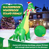 13FT Giant Dinosaur Christmas Inflatable Decorations, Built-in LED Lights, Strong Blower Huge Blow Up Yard Clearance Decor with Large Candy Cane Xmas Santa Hat Outdoor Indoor Holiday Party