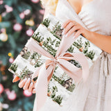 Whaline 12Pcs Christmas Watercolor Forest Cotton Fabric Bundles 18 x 22 Inch Green Christmas Tree Flower Deer Fat Quarter Xmas Quilting Patchwork for DIY Handmade Sewing Crafting