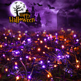 Joomer Orange Purple Halloween Solar Lights, 2Pack Total 144FT 400LED