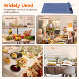 Compact Warming mat for Food, Touchscreen with 6-Temp & Timer Control, Foldable Food Warmer Mat for Coffee Tables, Breakfast Bars & Small Gatherings | Ideal Kitchen Gift (Graphene Heating, Blue)