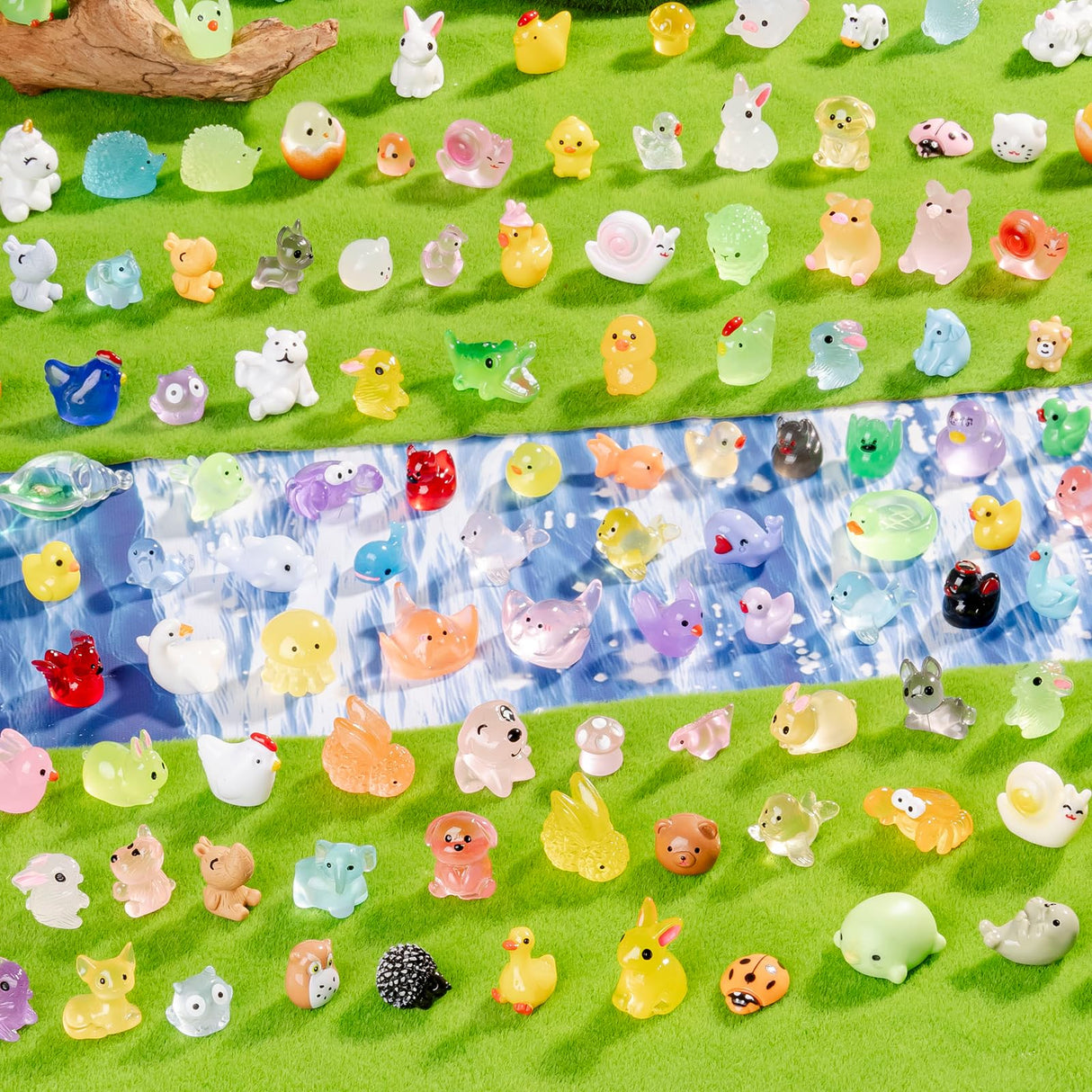 Faunamancy 300 Pcs Mini Resin Animals Figurines Bulk,300 Styles Tiny Animals Variety Pack for Fairy Garden Landscape,Hide Crafts Decor