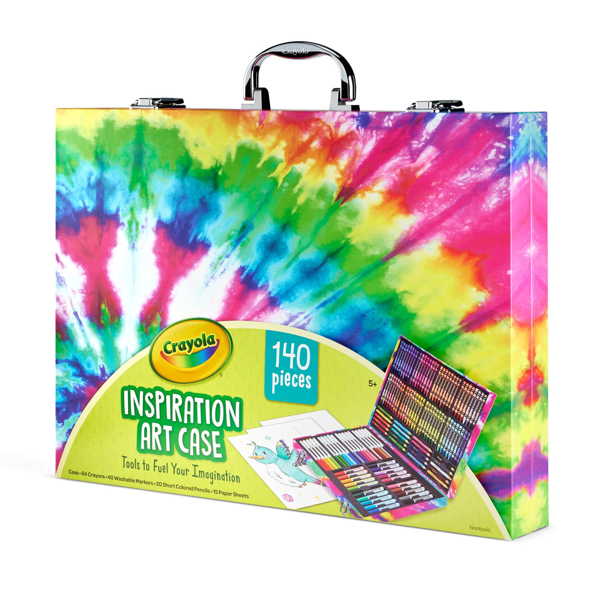 Crayola Inspiration Art Case Coloring Set - Tie-Dye (140ct), Art Supplies Set For Kids, Travel Drawing Kit, Holiday & Christmas Gift for Girls & Boys, Ages 5+ [Amazon Exclusive]
