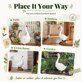 GIGALUMI 19" Large Porch Goose Statue, Durable Resin Garden Decor, Hand-Painted Animal Sculpture Indoor Outdoor, Patio Lawn Yard Art Ornaments, Birthday Housewarming Gift for Women Mom Grandma Friends