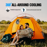 AMACOOL Portable Camping Fan with LED Lantern- 40H Work Time Rechargeable