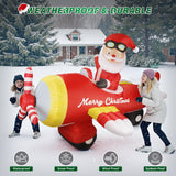 8 FT Christmas Inflatable Decorations,Santa Claus on Flying Animated Airplane with Poweful Blower,Outdoor Xmas Blow Up Decorations,Built-in Bright LED Lights for Indoor Outdoor,Lawn,New Year Gifts
