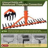 CKLT 62 Inch Garden Rake with 17 Tempered Spring Steel Tines