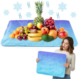 MALLMALL6 Reusable Freezable Ice Mat - 2Pcs Cooling Keeping Food Fresh Serving Tray for Outside Picnic Party Buffet, 19.7 x 15.7 in Snowflake Charcuterie Chilling Mats for Cheese Deli Veggie Sushi
