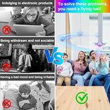 Vantexi Flying Orb Ball Toy, Parachute with LED Light, Magic Hand Controlled Mini Galaxy Hover Ball,Cosmic Globe Boomerang, Cool Christmas Birthday Gift for 6 7 8 9 10+ Year Old Boys Girls-Bright Blue