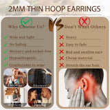 Senteria 925 Sterling Silver Hoop Earrings for Women Lightweight Thin 50MM