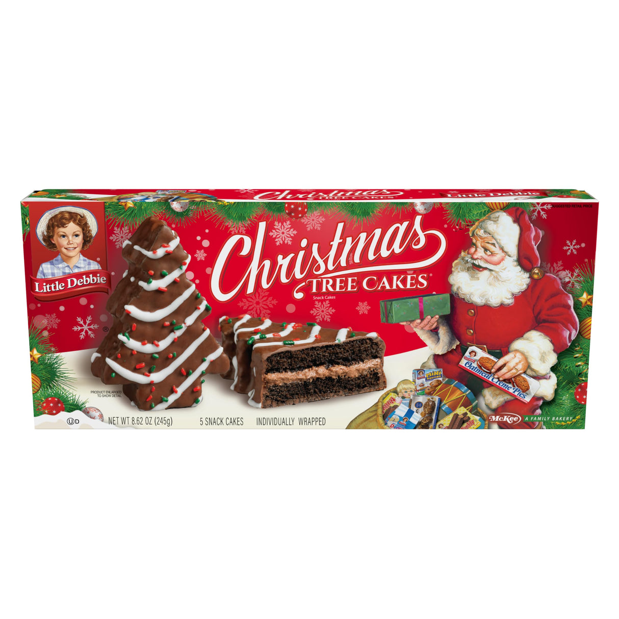 Little Debbie Christmas Tree Cakes Boxes, 30 Individually Wrapped Snack, Chocolate (Pack of 6)