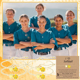 Tondiamo 12 Sets Baseball Volleyball Softball Soccer Tennis Football Bracelet for Women Dainty Gold Plated Heart Bracelets Sport Lovers Gifts Sports Jewelry Gifts(Softball)