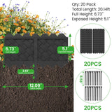 20 Pack Garden Edging with Stakes, Flower Bed Edging Borders, 5" X 20ft