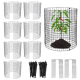 24 PCS Round Plant Protector from Animals, 8 Pack 12'' x 12'' Metal Plant Cages，24Pcs Metal Mesh to Keep Animals Out, Garden Protection Bunny Barricades, Wire Plant Protectors for Rabbits Chicken Duck