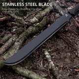 REAT Machete Heavy Duty with Sheath,24-inch Full Tang 420 Stainless Steel Blade,Non-silp Rubber Handle for Yard Work, Cutting Trees,Camping,Outdoor (Black)