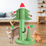 BOLUO Cat Scratching Post Tall Ceder Christmas Cat Trees for Adult Large Cats Scratcher Cute Toy Kitten Kitty Sisal Scratch with Teaser Ball Indoor Outdoor 31 inch