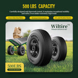 Wiltire (2 Pack) 4.10/3.50-4 Flat Free Tire and Wheel 10-Inch Solid Wheel Replacement with 5/8 Extra 3/4 &1/2 Bearings,2.2" Offset Hub -Compatible with Hand Truck,Wheelbarrow(Wave,Black)