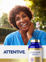 Carlyle L Tyrosine Capsules 1000mg | 300 Count | Therapeutic Grade | for Men and Women | Non-GMO & Gluten Free Supplement
