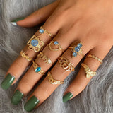 82 Pcs Vintage Gold Knuckle Rings Set for Women, Bohemian Stackable Rings