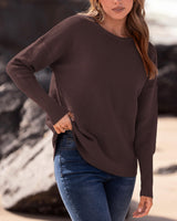 BTFBM Trendy Winter Sweater Christmas Sweater Long Sleeve Loose Fit Maternity Sweater Pullover Jumper Tops(Coffee,Medium)