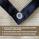 Alion Home HDPE 50% Sun Block Garden Netting Mesh - Beige (6' x 4', Beige)
