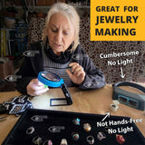 VISION AID 30X Hands-Free Magnifying Glass with 21 LED Lights for Coins Jewelry Crafts Hobby 40X Loupe Handheld or Desktop Stand Magnifier for Seniors Reading Watch Repair Soldering Close Work