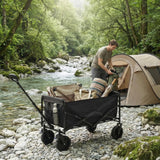 DUMOS Collapsible Wagon Cart, 330lbs Capacity, Black