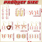 Liliaafar Sports Earrings for Women,9 Pairs,Baseball