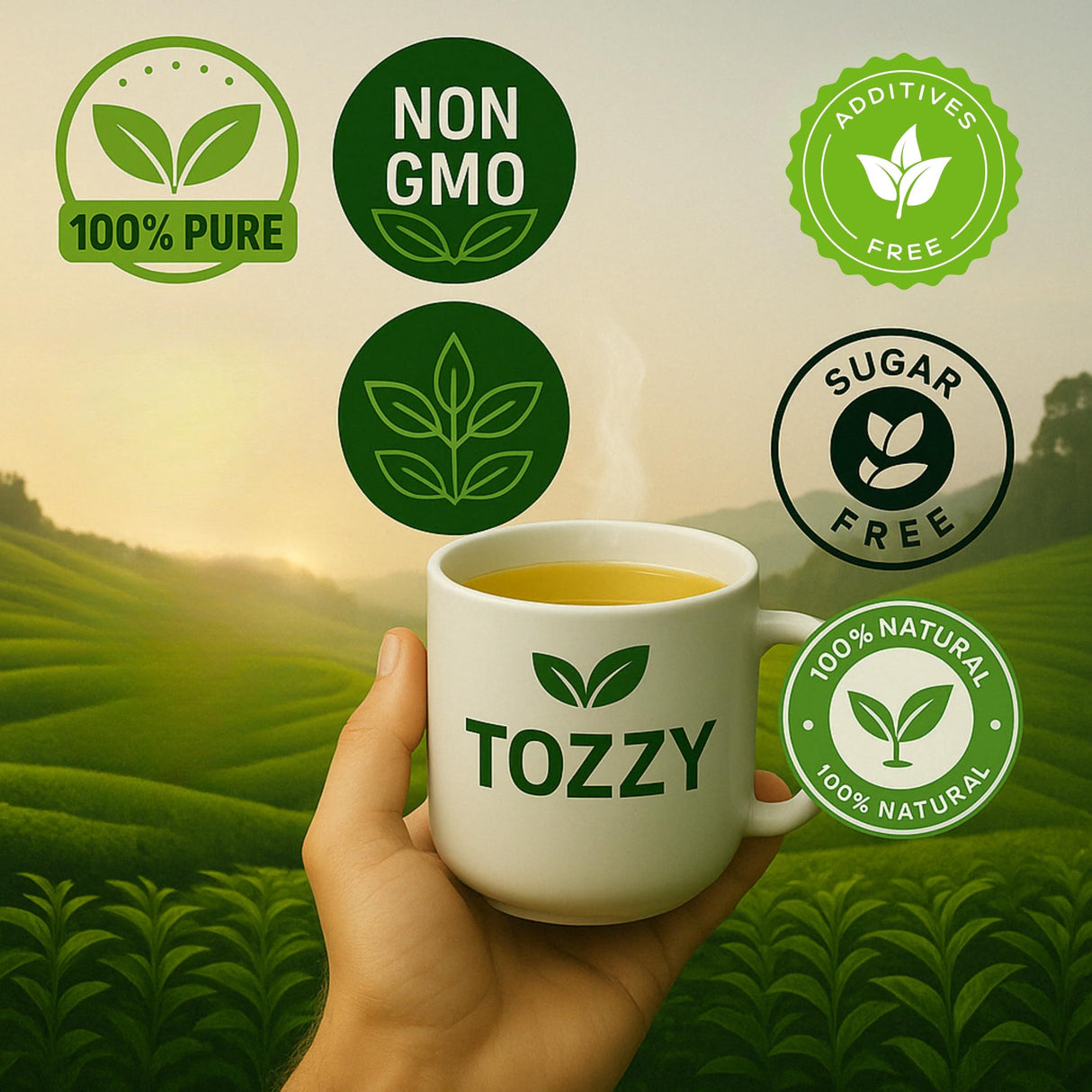 Tozzy Organic Unsmoked Yerba Mate Tea - 100 Count | Pyramid Tea Bags (Plant-Based & Eco-conscious) | Caffeine-Powered | Pure Ingredients