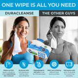 DuraCleanse Body Wipes for Adults Bathing No Rinse (2 Pack) 100 XL Shower Wipes + 8 Travel Bath Sheets - 9" x 12" Extra Thick Adult Disposable Washcloths for Elderly Incontinence & Camping Essentials