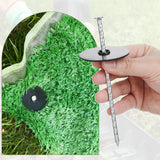 50 Sets Landscape Fabric Stakes with Gaskets 8 Inch Galvanized Spiral Turf Nails for Artificial Grass Garden Landscaping Staples Spikes for Weed Barrier Lawn Edging Tents