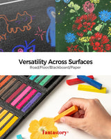Fantastory Long Soft Chalk Pastels Set, 72 Sticks,Includes 5 Fluorescent Colors; Non Toxic Soft Pastels for Artists,Beginners;Classroom; Drawing,Blending,Layering;Christmas Art Supplies