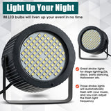 Funtery 2 Pcs Bright Halloween Strobe Light 88 LEDs Flash Party Lighting Sound and Speed Modes Flashing Stage Lights for Christmas Birthday Party Room Dance DJ Bar Karaoke Show Wedding(White)
