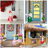 Silicherry 8 Set Seasonal Holiday Goose Outfits Christmas Valentine's Day Summer All Seasons Lawn Porch Goose Clothes Costume for 23" Cement Statue Garden Patio Outdoor Decoration(Boy Style)