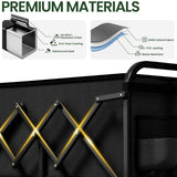 Foldable Wagon, Collapsible Wagon with Wheels, Small Wagons Cart with Flexible Handle, Portable Grocery Utility Wagons for Camping, Garden, Sports, Black